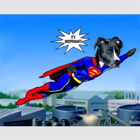 Superman Caricature for A Black Dog,by myDaVinci - myDaVinci